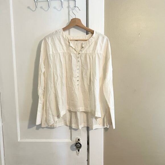 Free People NWT XS Live to Tell silk cream poet blouse - Picture 5 of 9